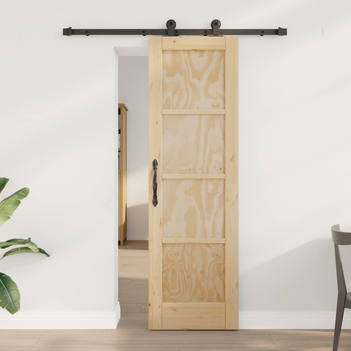 vidaXL Συρόμενη Πόρτα ORKDAL Φυσικό 61 x 198,5 εκ. Μασίφ Ξύλο Πεύκου