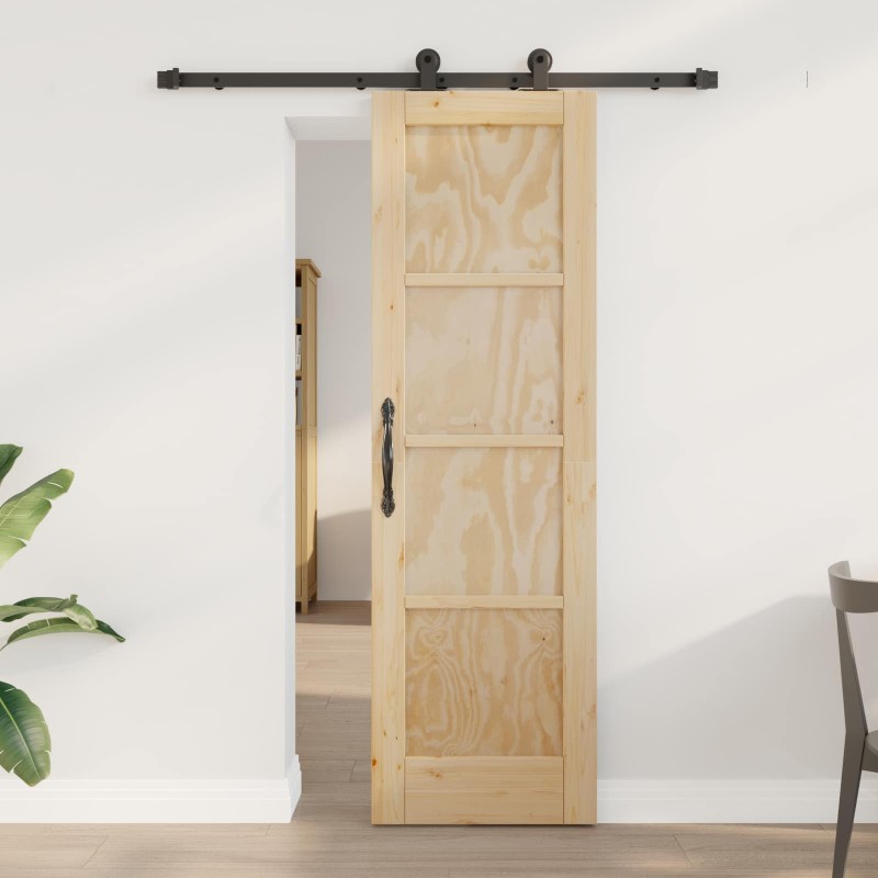 vidaXL Συρόμενη Πόρτα ORKDAL Φυσικό 61 x 198,5 εκ. Μασίφ Ξύλο Πεύκου