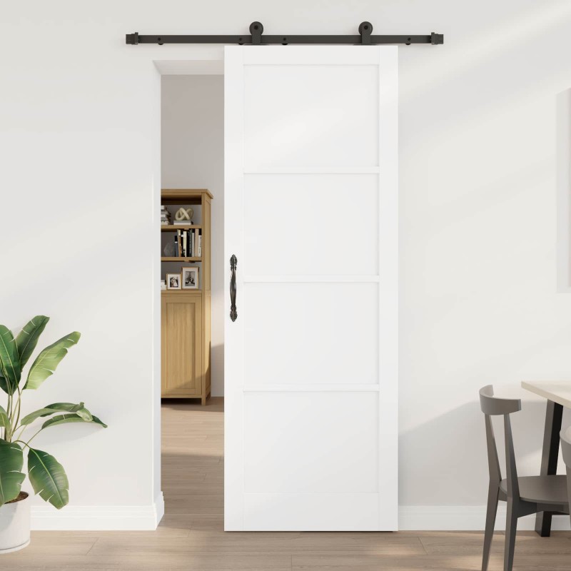 vidaXL Συρόμενη Πόρτα ORKDAL Λευκό 83 x 232 εκ. Μασίφ Ξύλο Πεύκου