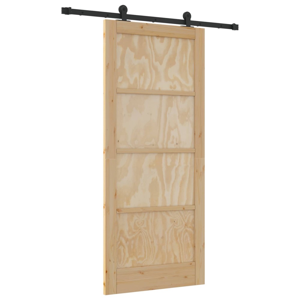 vidaXL Συρόμενη Πόρτα ORKDAL Φυσικό 86 x 198,5 cm Μασίφ Ξύλο Πεύκου