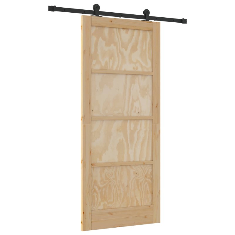 vidaXL Συρόμενη Πόρτα ORKDAL Φυσικό 86 x 198,5 cm Μασίφ Ξύλο Πεύκου