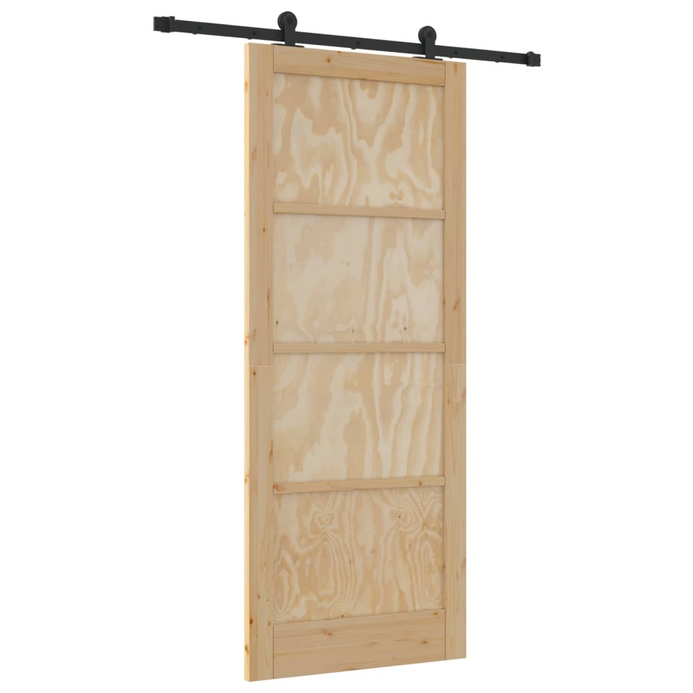 vidaXL Συρόμενη Πόρτα ORKDAL Φυσικό 86 x 211 cm Μασίφ Ξύλο Πεύκου