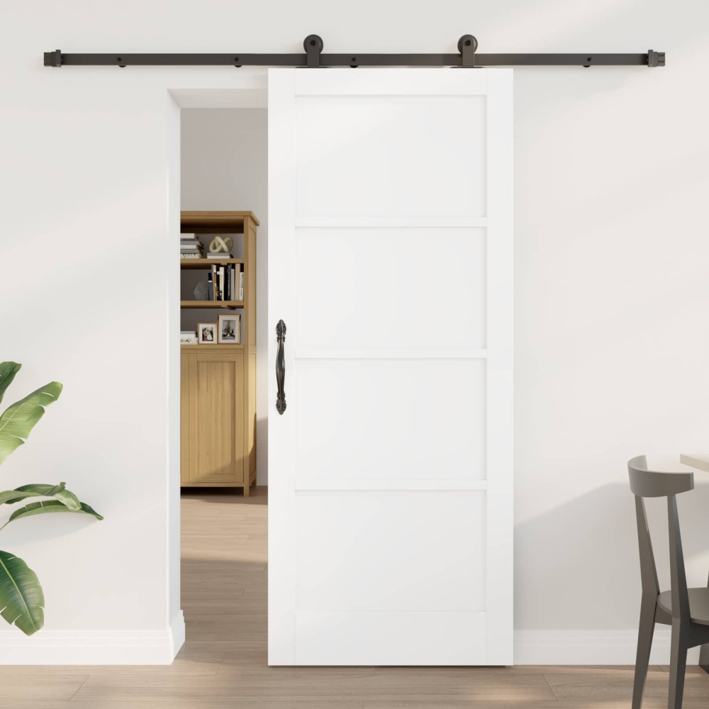 vidaXL Συρόμενη Πόρτα ORKDAL Λευκό 83 x 202 εκ. Μασίφ Ξύλο Πεύκου