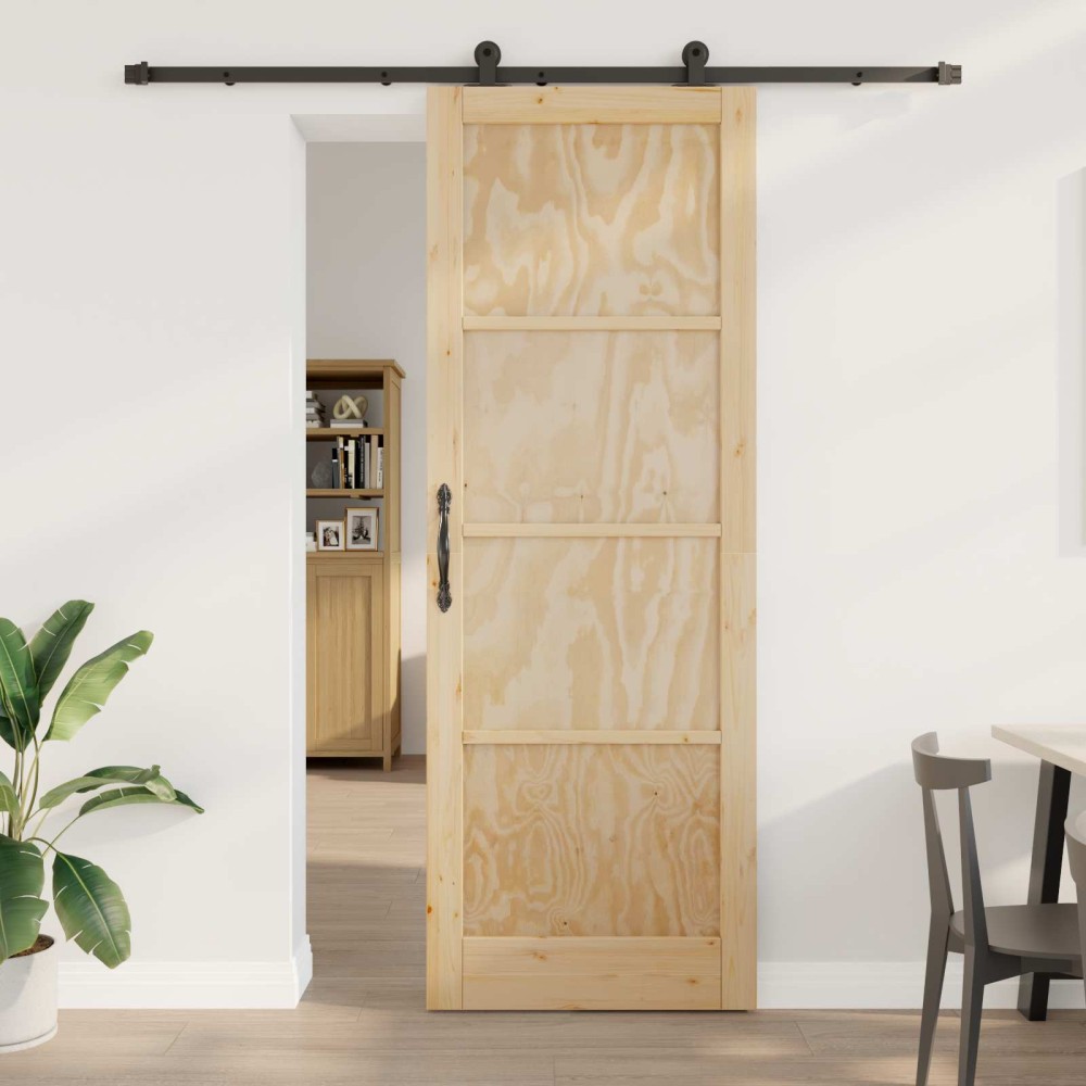 vidaXL Συρόμενη Πόρτα ORKDAL Φυσικό 83 x 232 εκ. Μασίφ Ξύλο Πεύκου