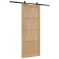 vidaXL Συρόμενη Πόρτα Φυσικό και Μαύρο 86 x 211 cm Μασίφ Ξύλο Πεύκου