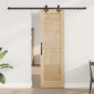 vidaXL Συρόμενη Πόρτα Φυσικό και Μαύρο 61 x 198,5 εκ.