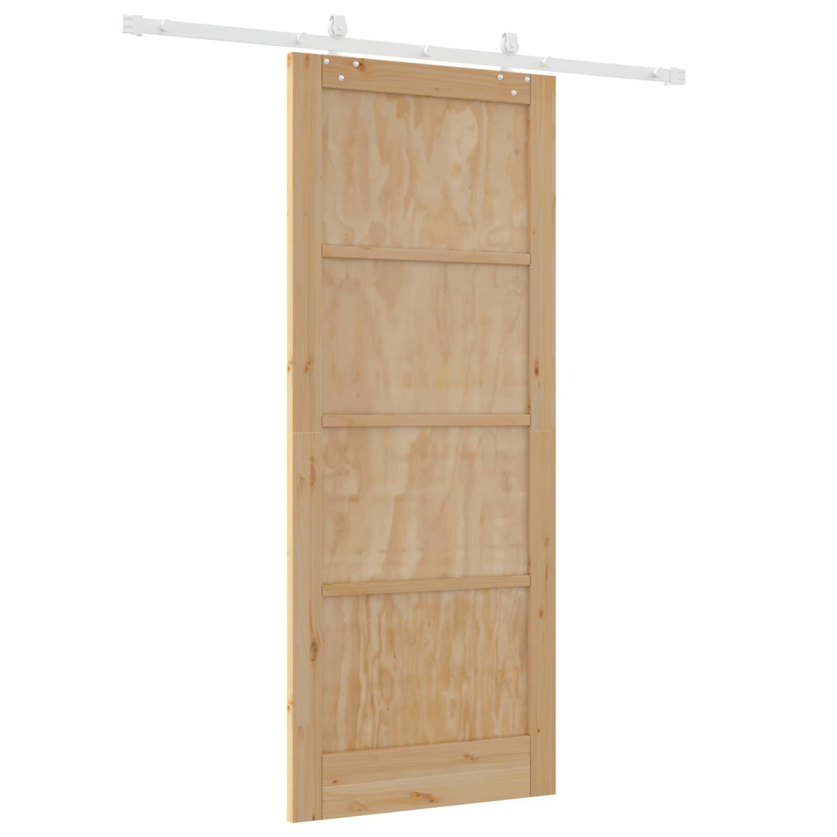 vidaXL Συρόμενη Πόρτα Φυσικό και Λευκό 86 x 211 cm Μασίφ Ξύλο Πεύκου