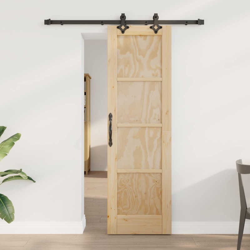 vidaXL Συρόμενη Πόρτα ORKDAL Φυσικό 61 x 198,5 εκ. Μασίφ Ξύλο Πεύκου