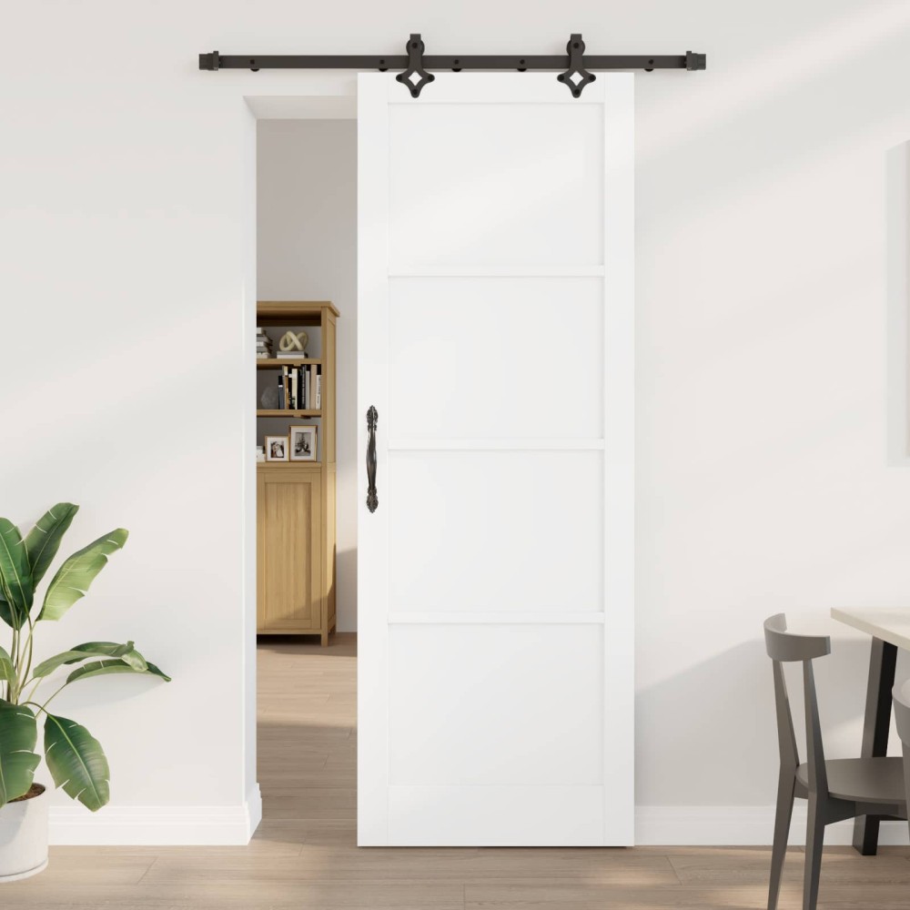 vidaXL Συρόμενη Πόρτα ORKDAL Λευκό 83 x 232 εκ. Μασίφ Ξύλο Πεύκου