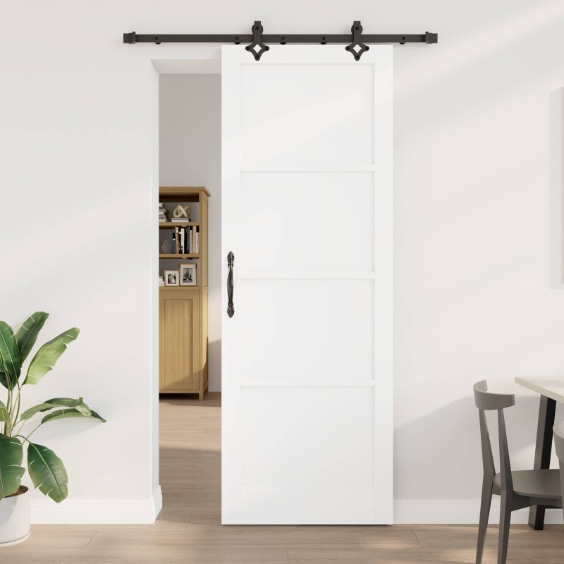 vidaXL Συρόμενη Πόρτα ORKDAL Λευκό 83 x 232 εκ. Μασίφ Ξύλο Πεύκου