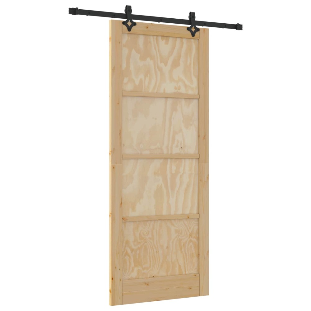 vidaXL Συρόμενη Πόρτα ORKDAL Φυσικό 86 x 211 cm Μασίφ Ξύλο Πεύκου