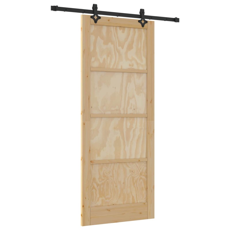 vidaXL Συρόμενη Πόρτα ORKDAL Φυσικό 86 x 211 cm Μασίφ Ξύλο Πεύκου