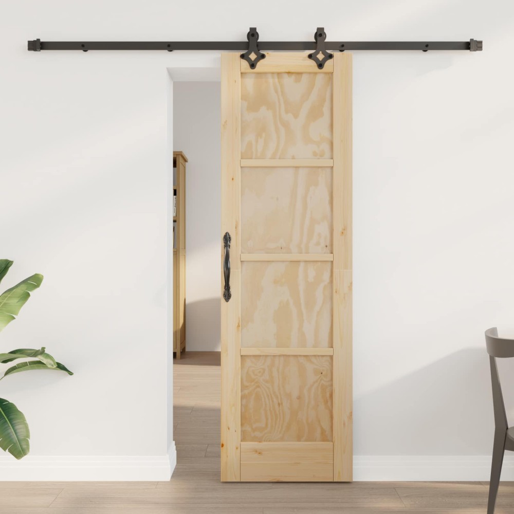 vidaXL Συρόμενη Πόρτα ORKDAL Φυσικό 61 x 198,5 εκ. Μασίφ Ξύλο Πεύκου