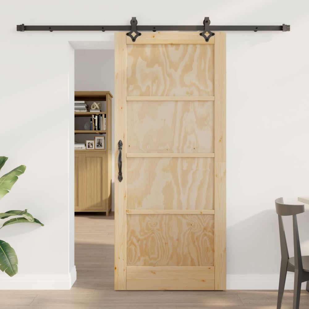 vidaXL Συρόμενη Πόρτα ORKDAL Φυσικό 86 x 198,5 cm Μασίφ Ξύλο Πεύκου
