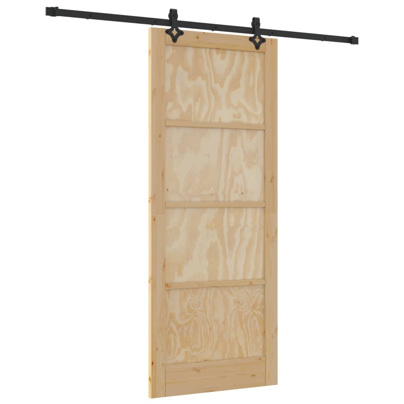 vidaXL Συρόμενη Πόρτα ORKDAL Φυσικό 86 x 211 cm Μασίφ Ξύλο Πεύκου