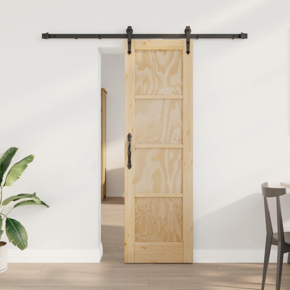 vidaXL Συρόμενη Πόρτα ORKDAL Φυσικό και Μαύρο 61 x 198,5 εκ.