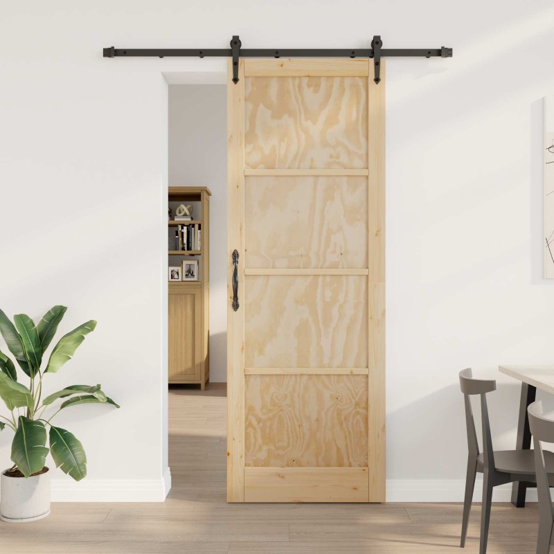 vidaXL Συρόμενη Πόρτα ORKDAL Φυσικό και Μαύρο 83 x 232 εκ.