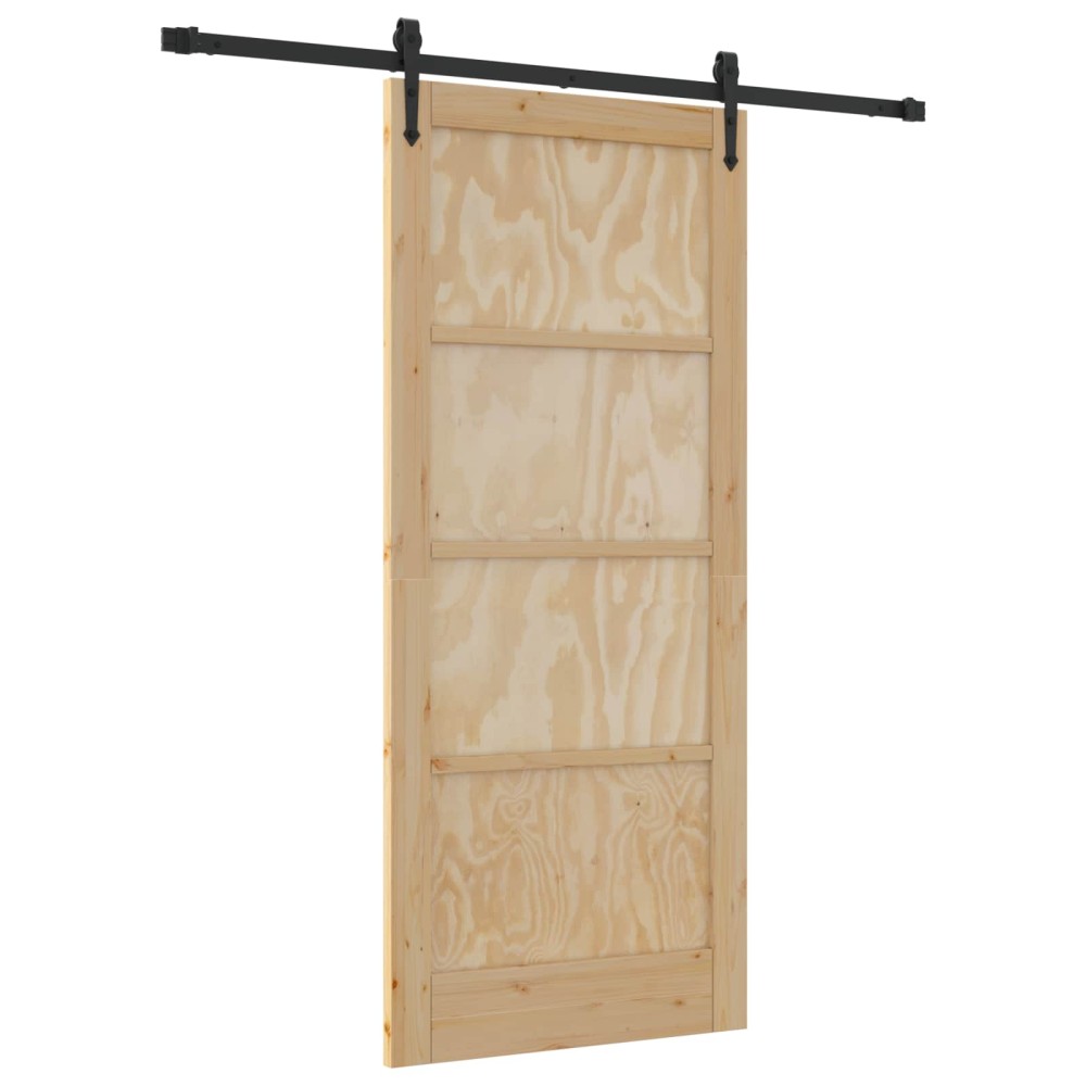 vidaXL Συρόμενη Πόρτα ORKDAL Φυσικό και Μαύρο 86 x 198,5 cm