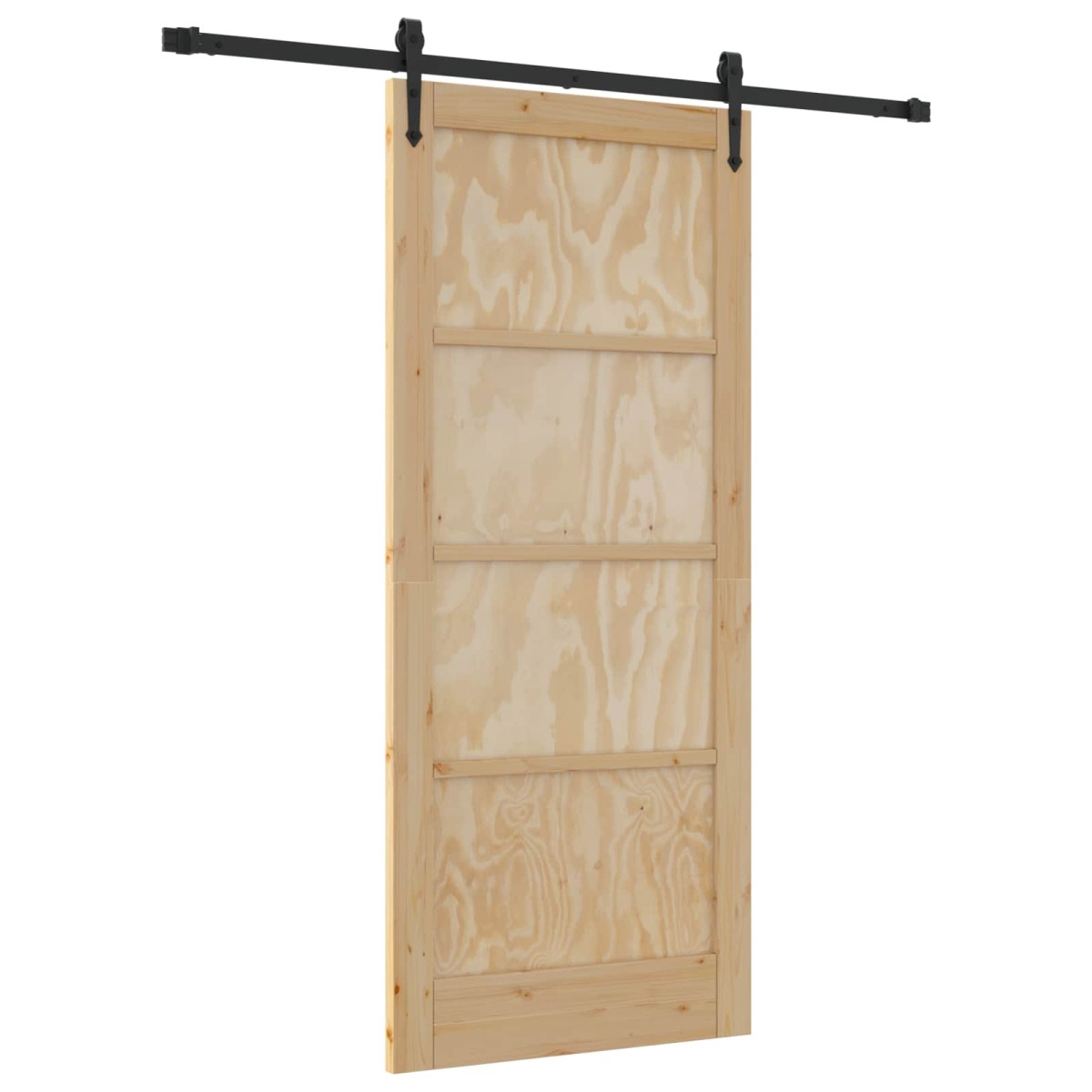 vidaXL Συρόμενη Πόρτα ORKDAL Φυσικό και Μαύρο 86 x 198,5 cm