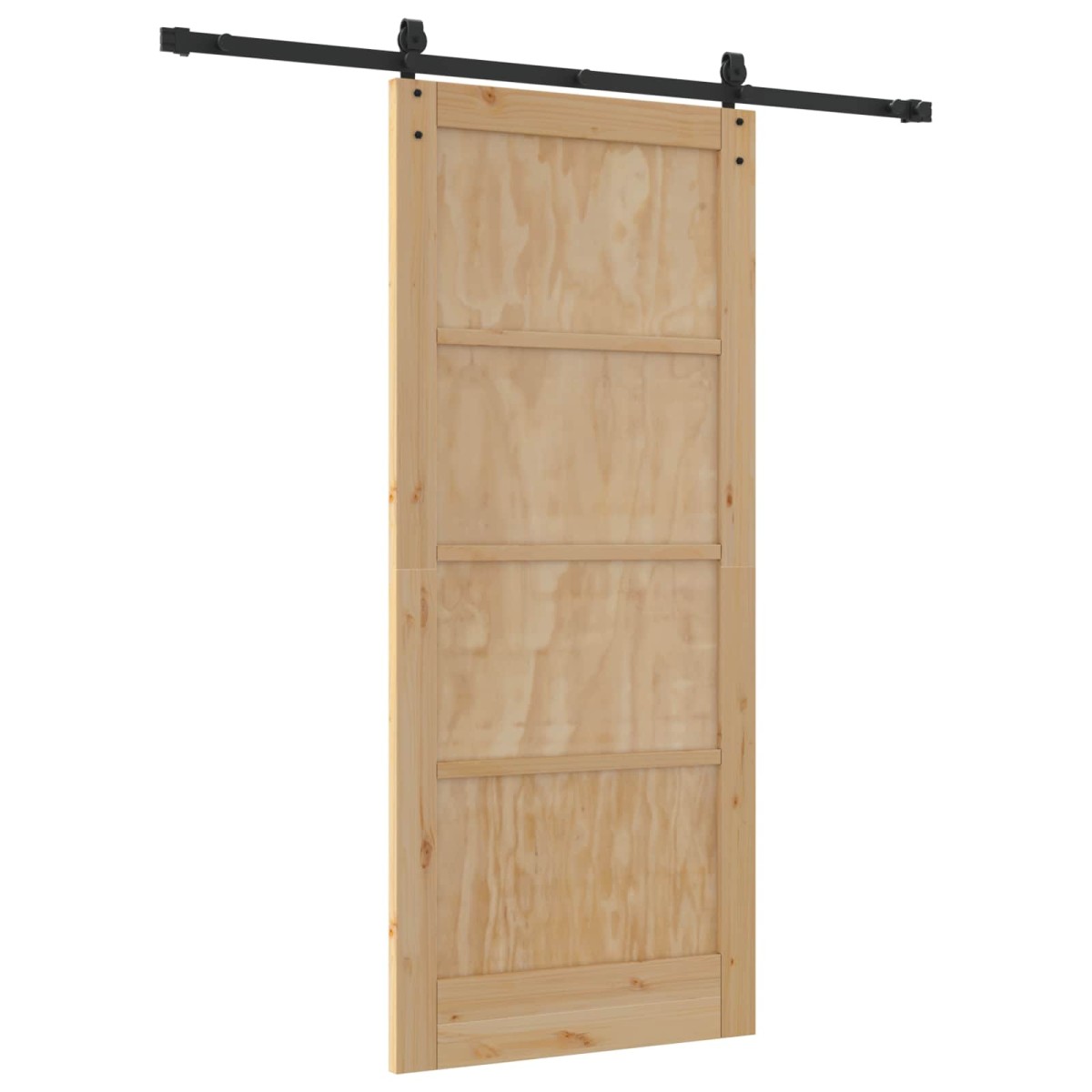 vidaXL Συρόμενη Πόρτα ORKDAL Φυσικό και Μαύρο 86 x 198,5 cm