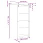 vidaXL Συρόμενη Πόρτα ORKDAL Φυσικό και Μαύρο 86 x 198,5 cm