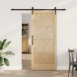 vidaXL Συρόμενη Πόρτα ORKDAL Φυσικό και Μαύρο 86 x 198,5 cm