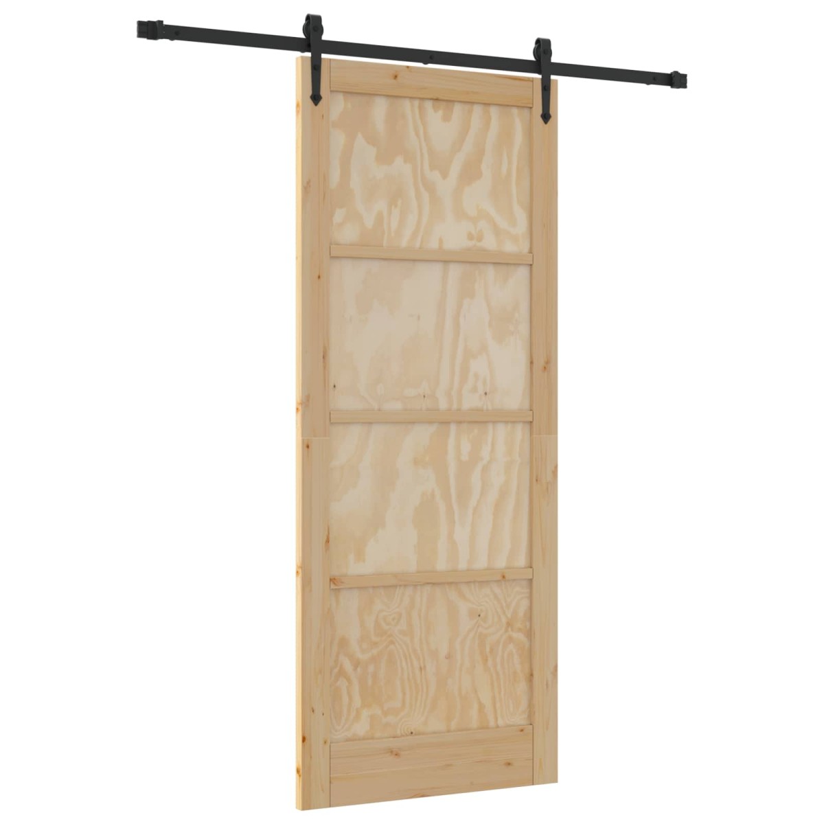 vidaXL Συρόμενη Πόρτα ORKDAL Φυσικό και Μαύρο 86 x 211 cm