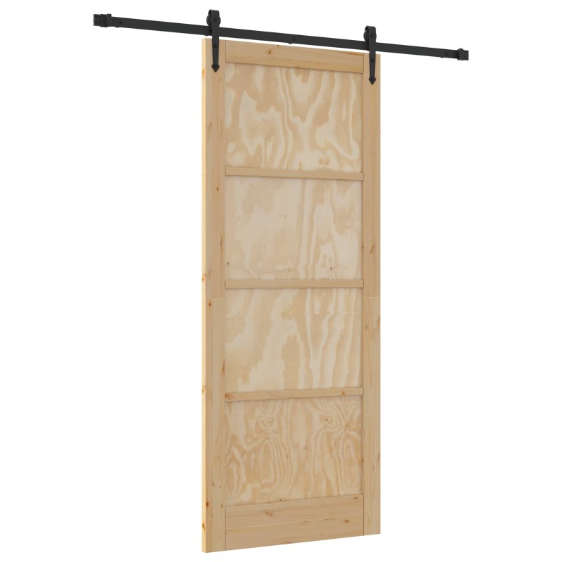 vidaXL Συρόμενη Πόρτα ORKDAL Φυσικό και Μαύρο 86 x 211 cm
