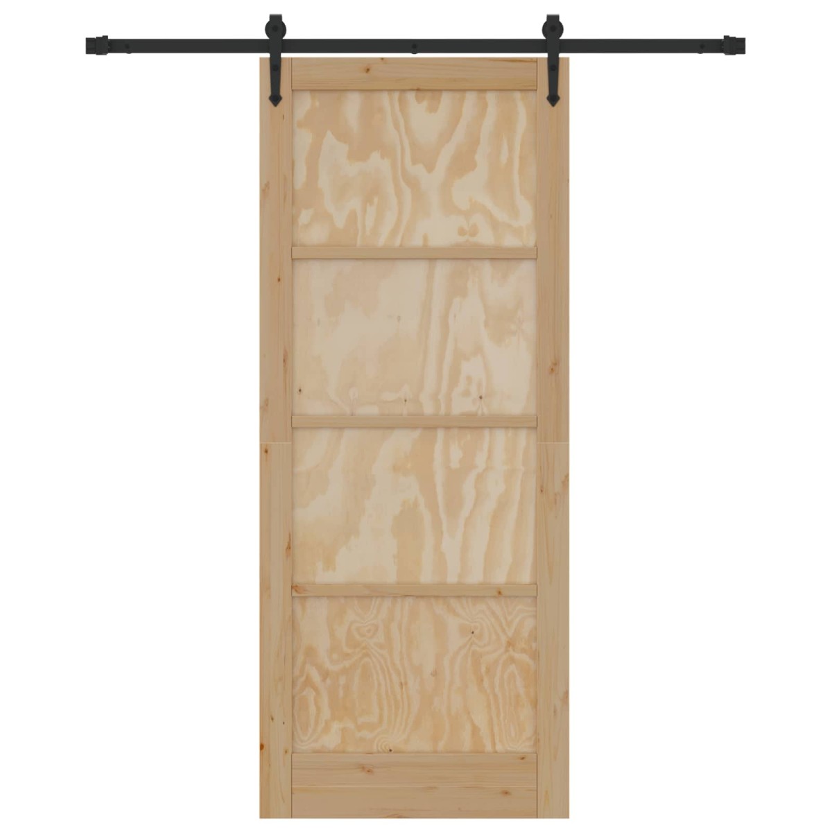 vidaXL Συρόμενη Πόρτα ORKDAL Φυσικό και Μαύρο 86 x 211 cm