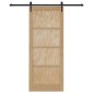 vidaXL Συρόμενη Πόρτα ORKDAL Φυσικό και Μαύρο 86 x 211 cm