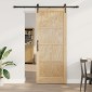vidaXL Συρόμενη Πόρτα ORKDAL Φυσικό και Μαύρο 86 x 211 cm