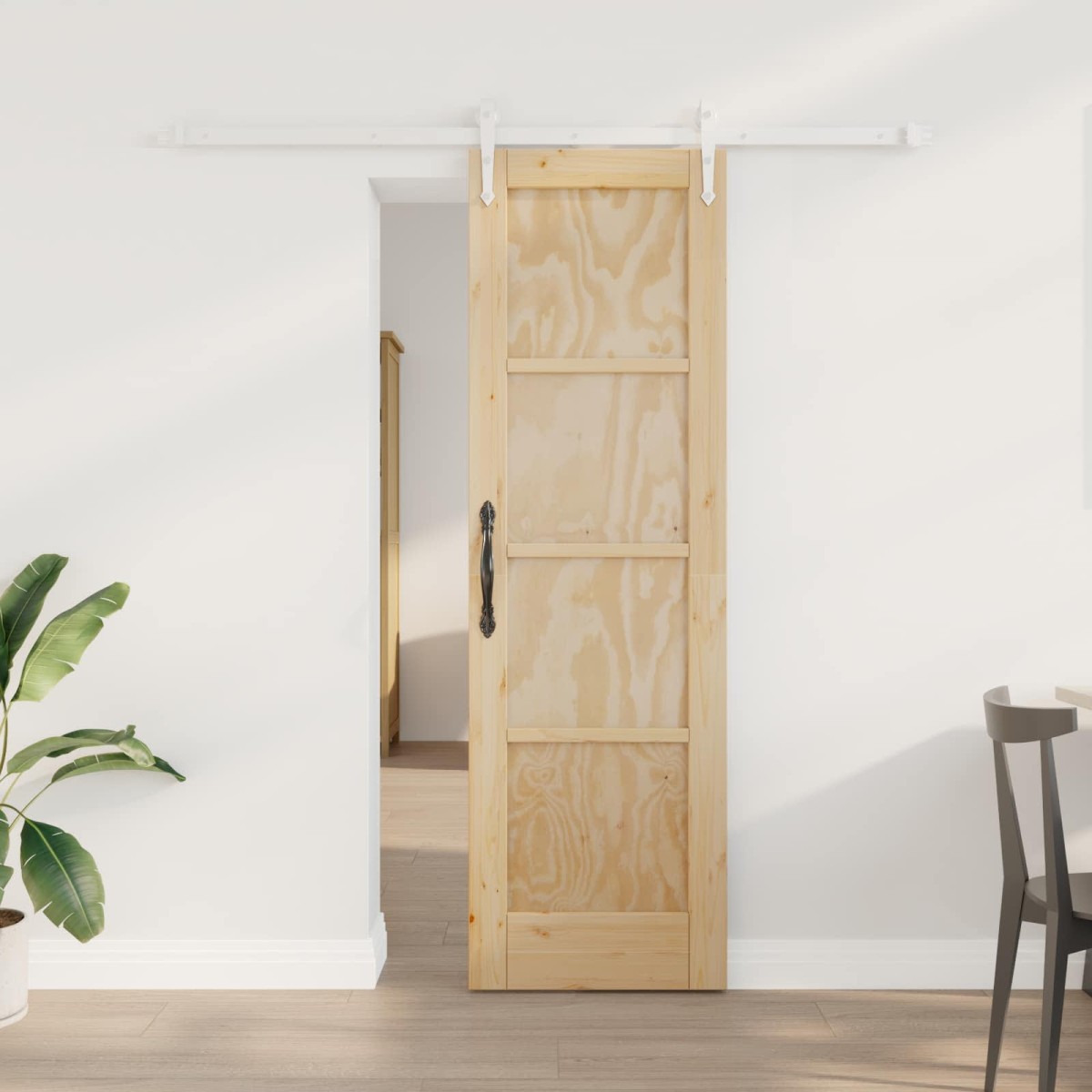 vidaXL Συρόμενη Πόρτα ORKDAL Φυσικό και Λευκό 61 x 198,5 εκ.