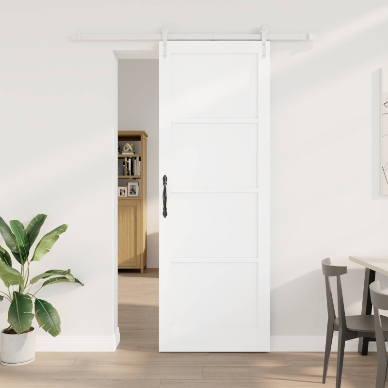 vidaXL Συρόμενη Πόρτα ORKDAL Λευκό 83 x 232 εκ. Μασίφ Ξύλο Πεύκου