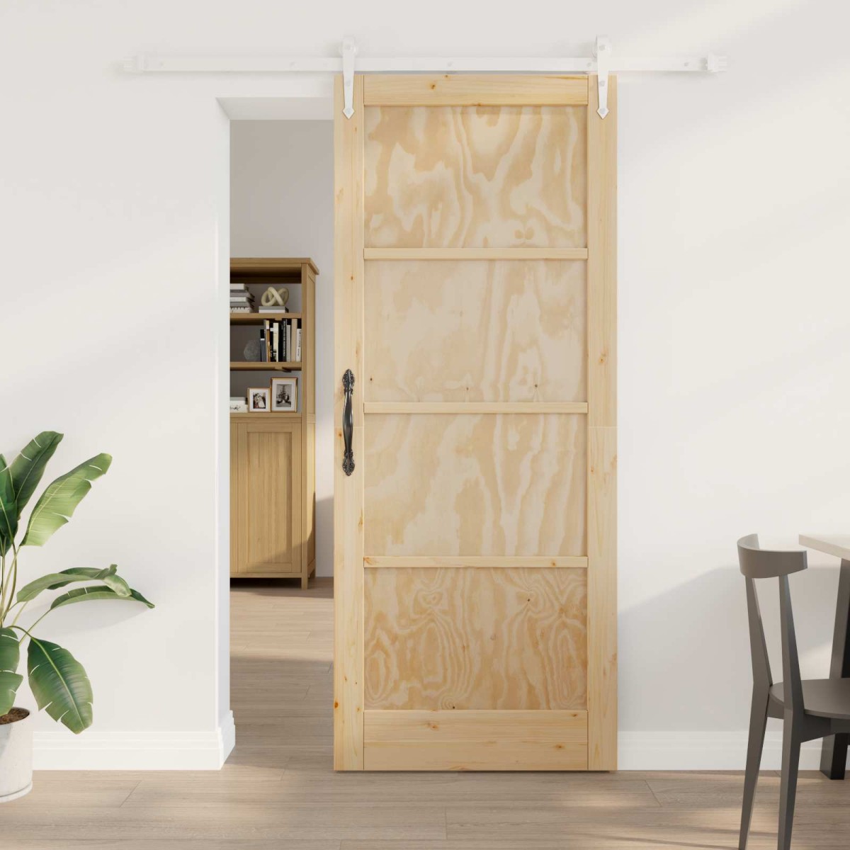 vidaXL Συρόμενη Πόρτα ORKDAL Φυσικό και Λευκό 86 x 211 cm
