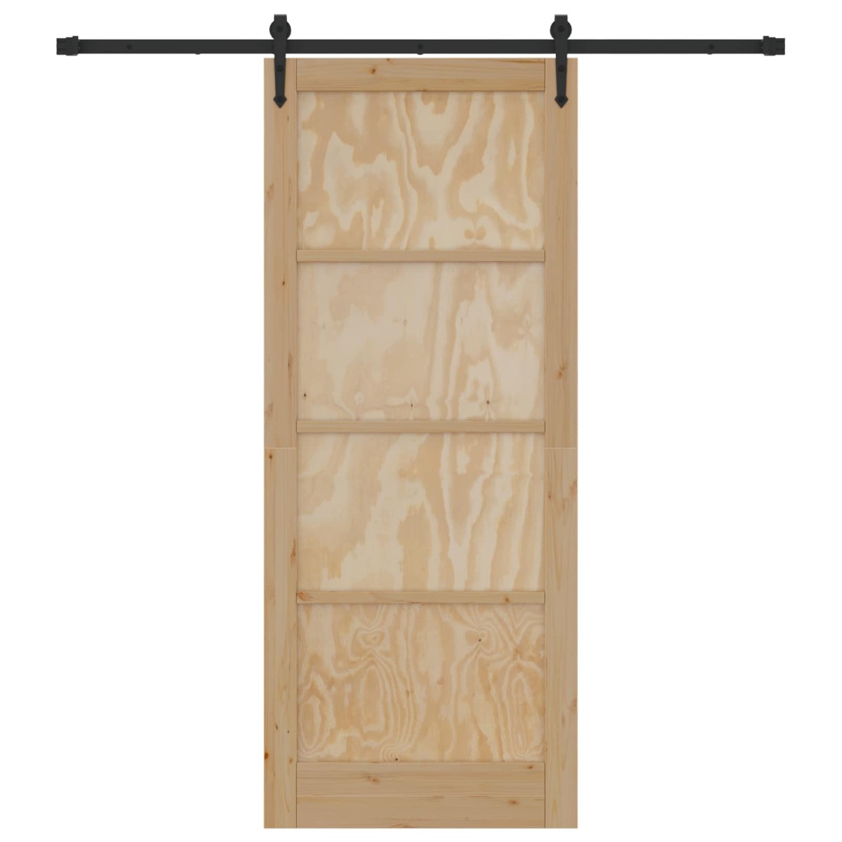 vidaXL Συρόμενη Πόρτα ORKDAL Φυσικό και Μαύρο 86 x 211 cm