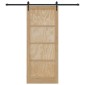 vidaXL Συρόμενη Πόρτα ORKDAL Φυσικό και Μαύρο 86 x 211 cm
