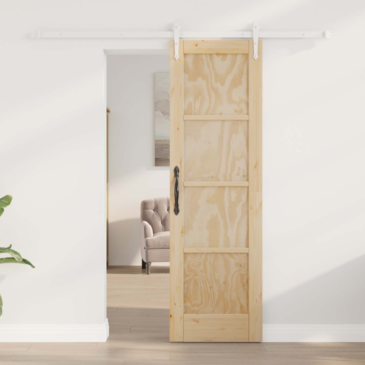 vidaXL Συρόμενη Πόρτα ORKDAL Φυσικό και Λευκό 61 x 198,5 εκ.