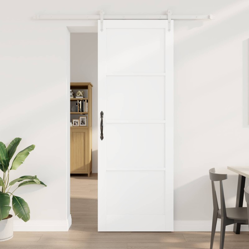vidaXL Συρόμενη Πόρτα ORKDAL Λευκό 83 x 232 εκ. Μασίφ Ξύλο Πεύκου