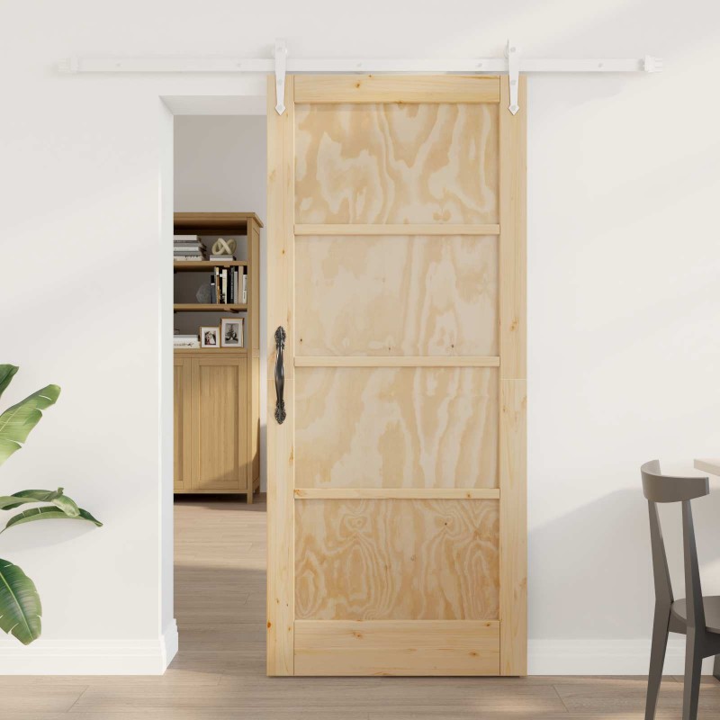 vidaXL Συρόμενη Πόρτα ORKDAL Φυσικό και Λευκό 86 x 198,5 cm