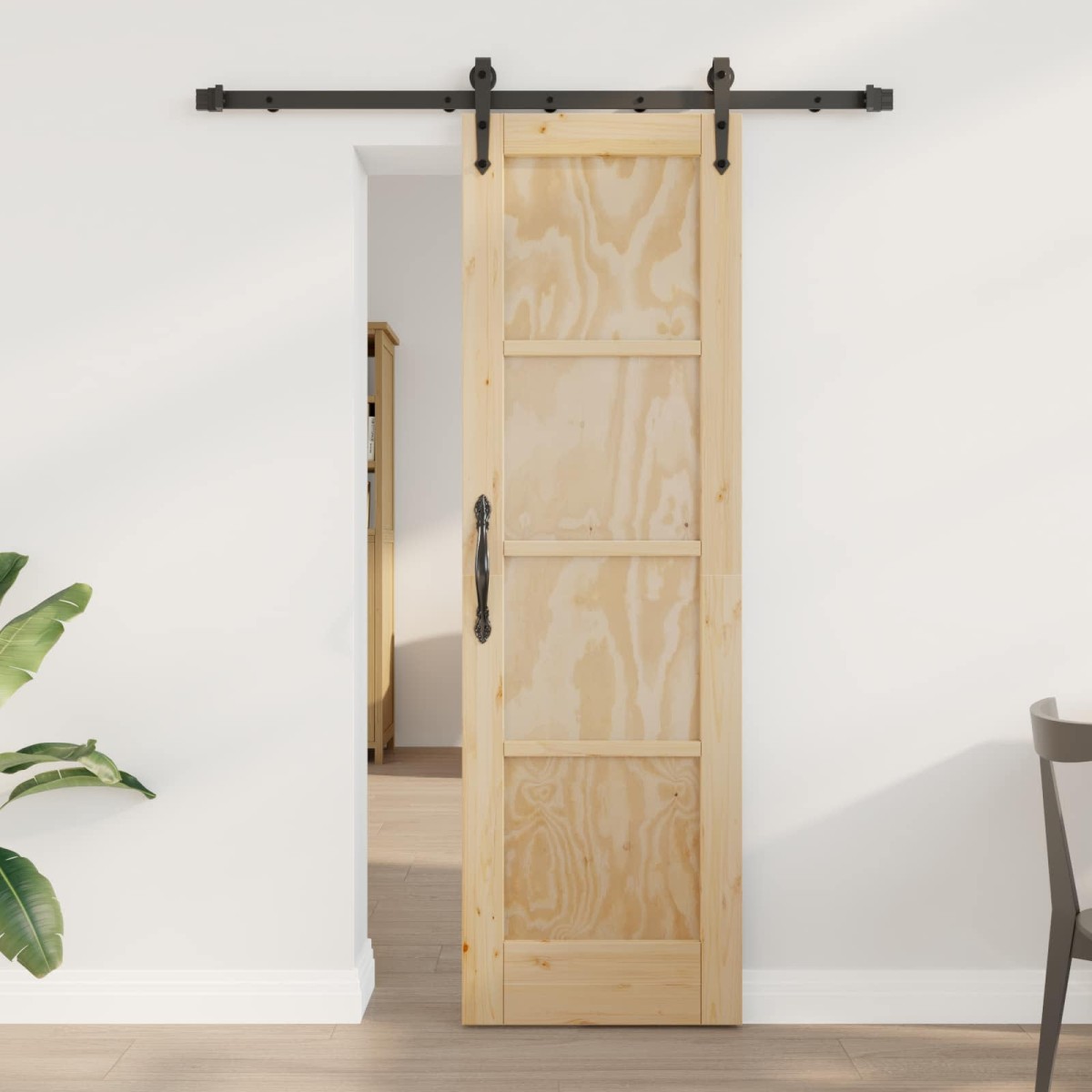 vidaXL Συρόμενη Πόρτα ORKDAL Φυσικό 61 x 198,5 εκ. Μασίφ Ξύλο Πεύκου