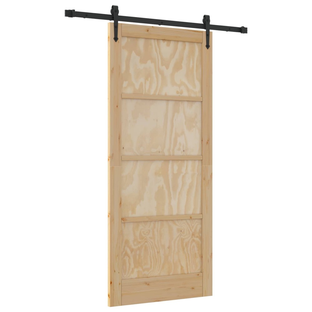 vidaXL Συρόμενη Πόρτα ORKDAL Φυσικό 86 x 198,5 cm Μασίφ Ξύλο Πεύκου