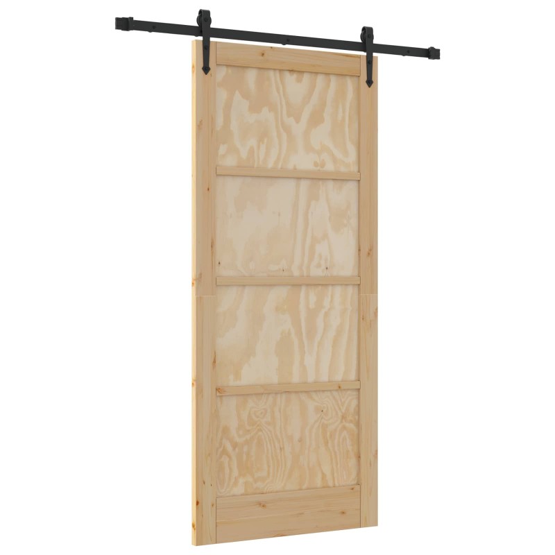 vidaXL Συρόμενη Πόρτα ORKDAL Φυσικό 86 x 198,5 cm Μασίφ Ξύλο Πεύκου