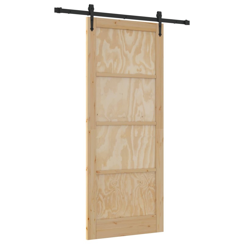 vidaXL Συρόμενη Πόρτα ORKDAL Φυσικό 86 x 211 cm Μασίφ Ξύλο Πεύκου