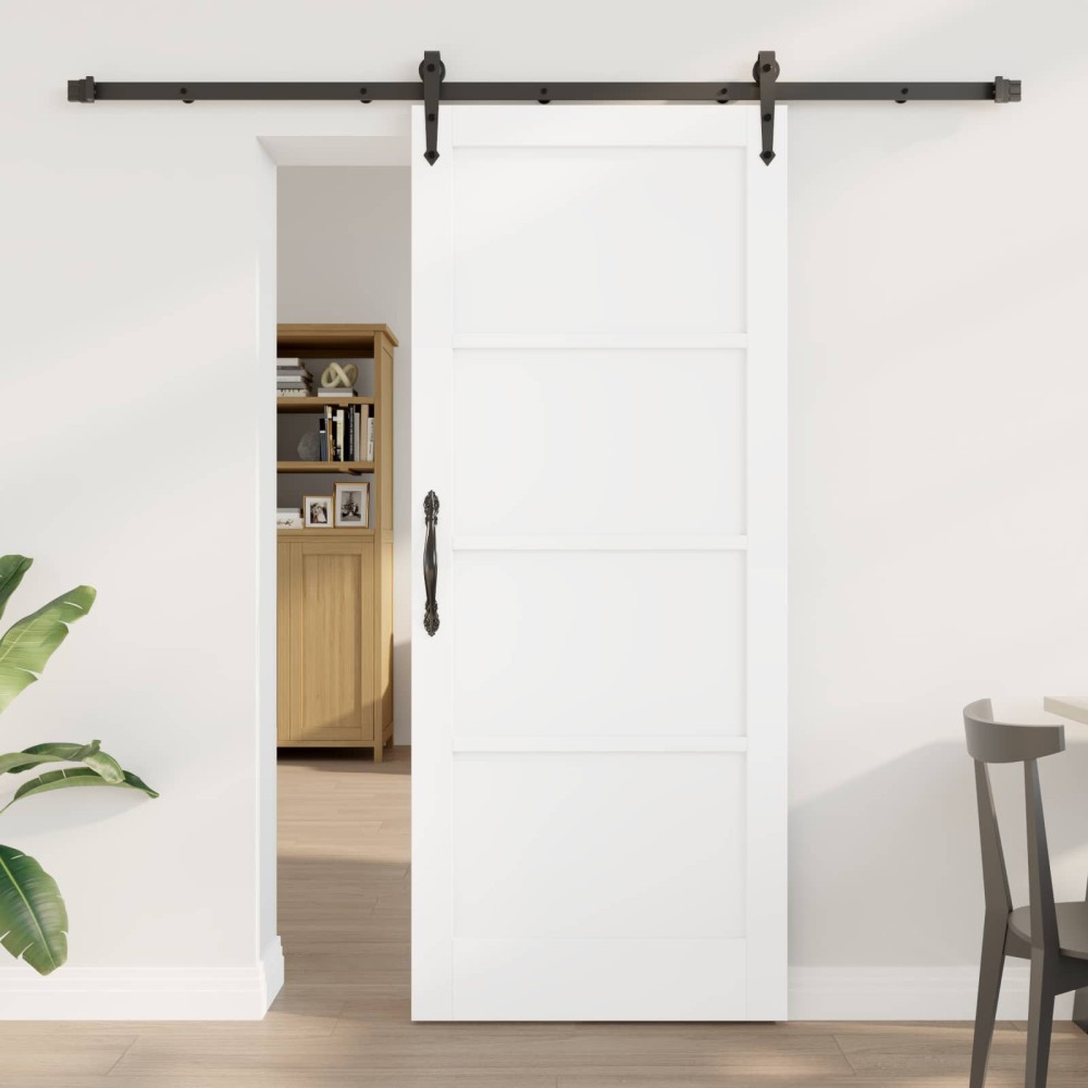 vidaXL Συρόμενη Πόρτα ORKDAL Λευκό 83 x 202 εκ. Μασίφ Ξύλο Πεύκου