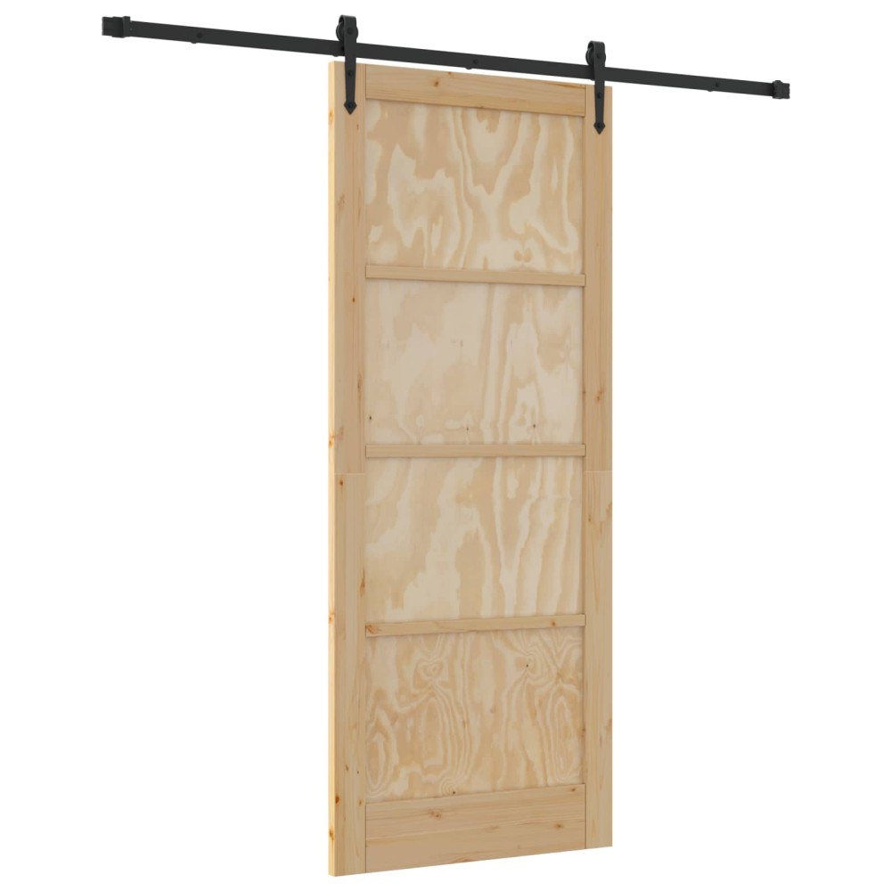 vidaXL Συρόμενη Πόρτα ORKDAL Φυσικό 86 x 211 cm Μασίφ Ξύλο Πεύκου
