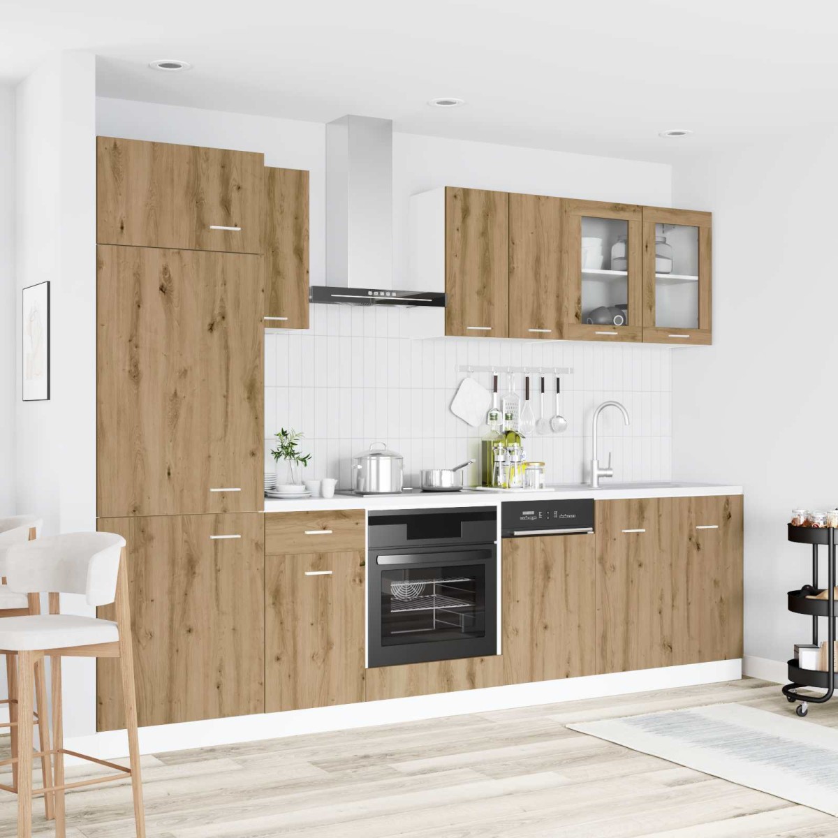 vidaXL Μονάδα κουζίνας Lyon 8 τμχ. Artisan Δρυς Επεξεργασμένο Ξύλο