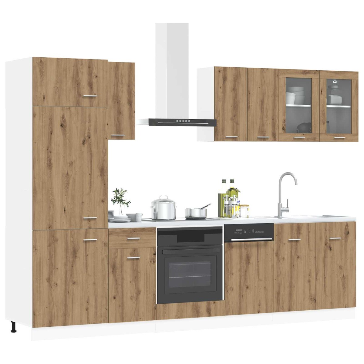 vidaXL Μονάδα κουζίνας Lyon 8 τμχ. Artisan Δρυς Επεξεργασμένο Ξύλο