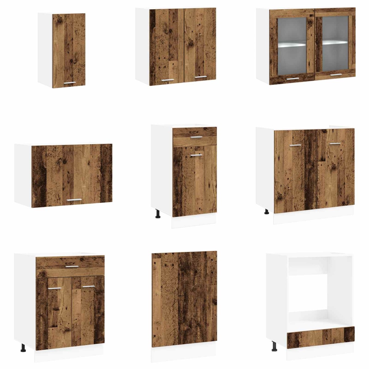 vidaXL Μονάδα κουζίνας Lyon 8 τμχ. Επεξεργασμένο Ξύλο
