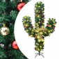 vidaXL Χριστουγεννιάτικος Κάκτος Περιστρ. LED Πράσινο 180εκ PVC Βάση