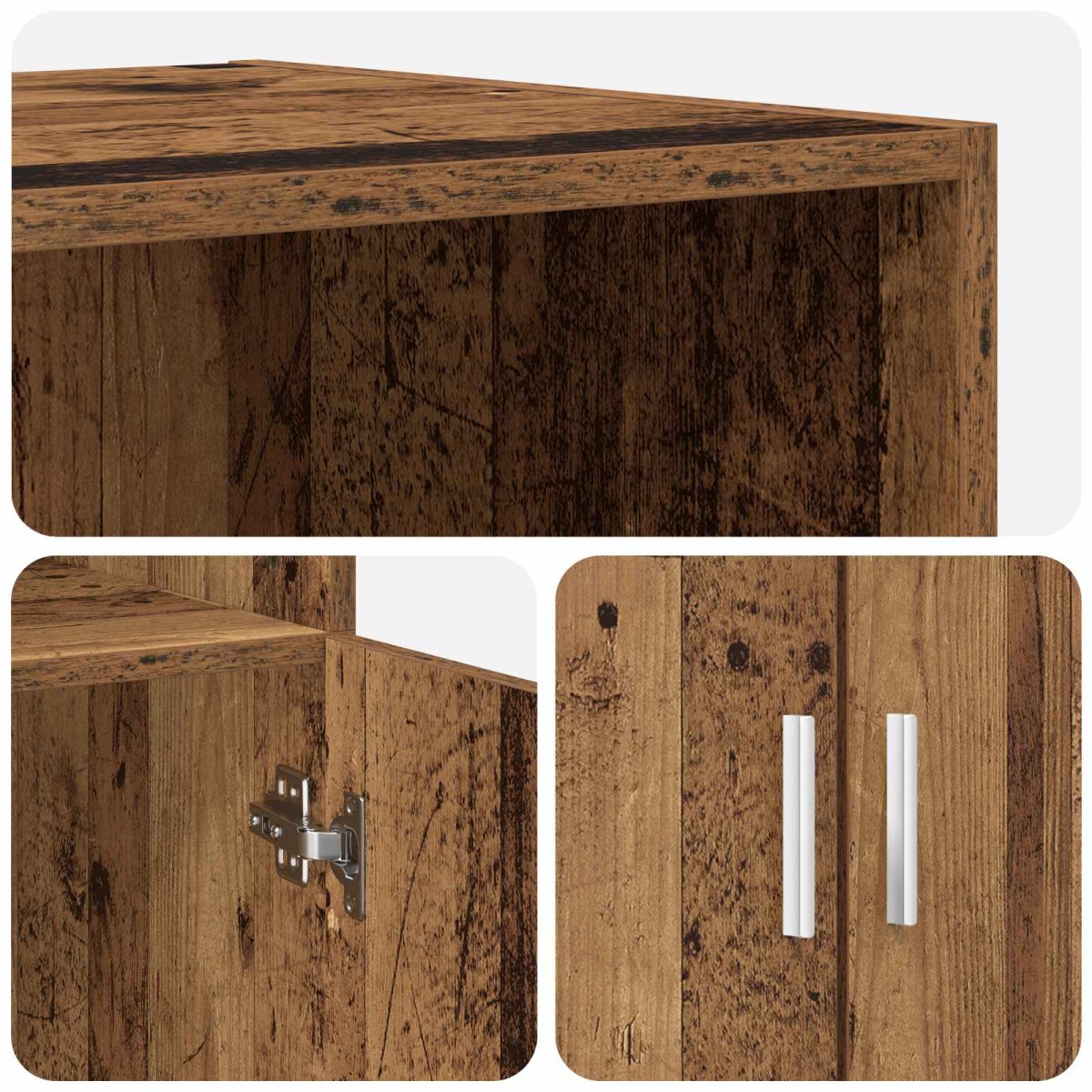 vidaXL Highboard Παλαιωμένο ξύλο 70 x 42,5 x 185 εκ Επεξεργασμένο Ξύλο